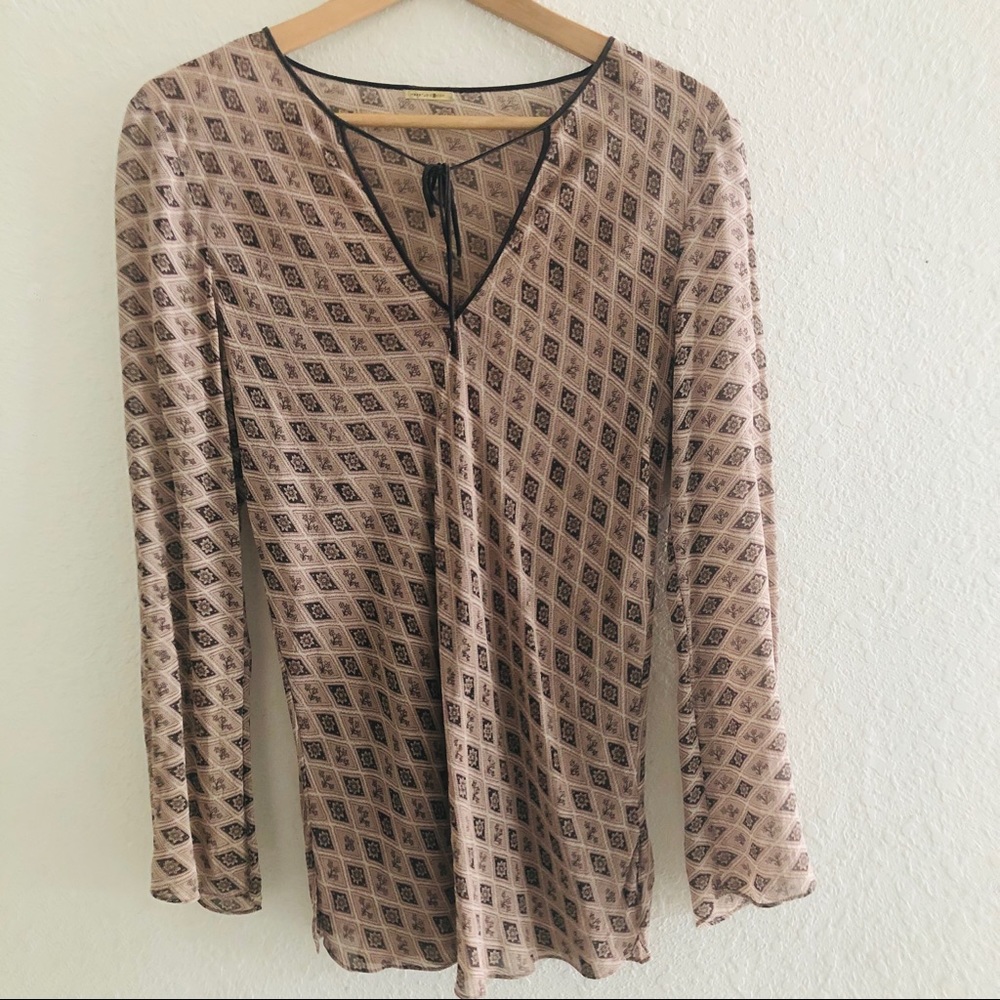 Max Studio Long Sleeve Floral Printed Blouse